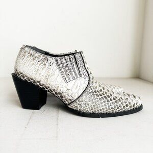 Tony Lama Snakeskin Western Booties Green White 8M